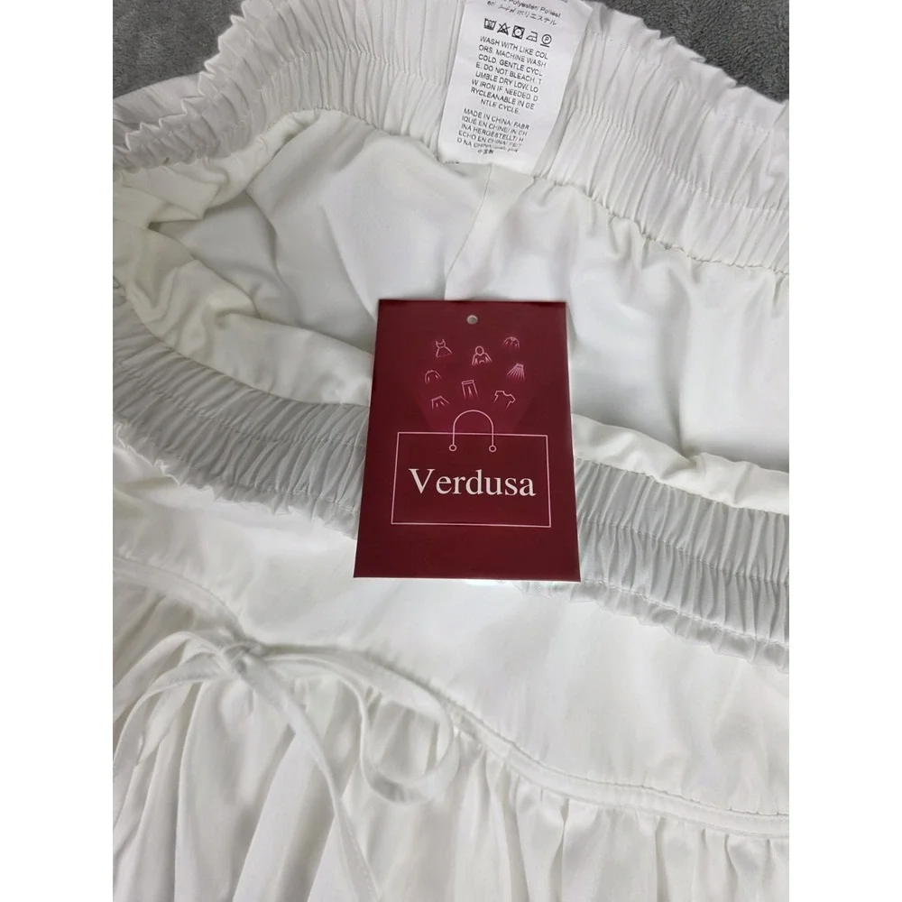 Verdusa White Cotton Bubble Skort / Skirt Size Medium (075)